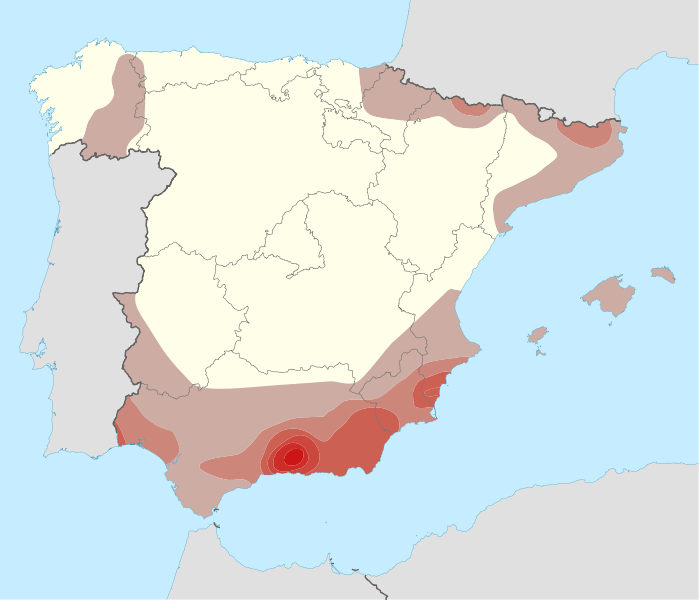 Mapa de incidencia sísmica en España
