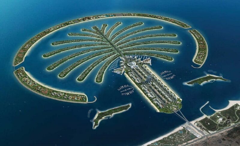 Imagen aérea de las islas artificiales de Dubái