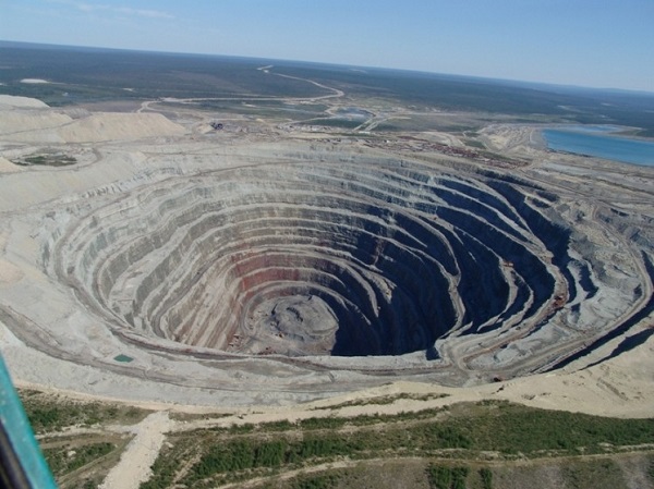 Imagen de la Mina de diamantes Finsch (Sudáfrica)